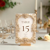 Ornate Floral Gold Baroque Wedding  テーブルナンバー