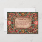 Ornate Floral Heart Valentine Party サンキューカード (正面)
