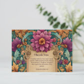 Ornate Floral Mardi Gras Masquerade サンキューカード (スタンド正面)