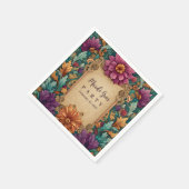 Ornate Floral Mardi Gras Masquerade スタンダードカクテルナプキン (角)