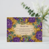 Ornate Floral Masquerade Mardi Gras サンキューカード (スタンド正面)