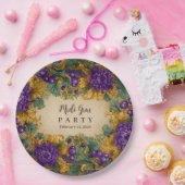 Ornate Floral Masquerade Mardi Gras ペーパープレート (パーティー)