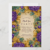 Ornate Floral Masquerade Mardi Gras 招待状 (正面)