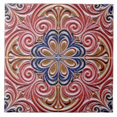 Ornate Floral Medallion Ceramic Pattern タイル (正面)