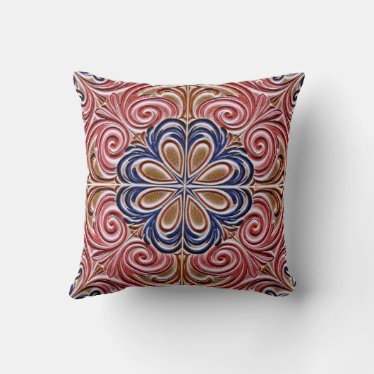 Ornate Floral Medallion Classic Pattern クッション (裏面)