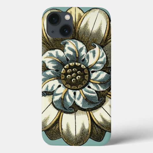 Ornate Floral Medallion on Light Blue Background Case-Mate iPhoneケース (裏面)