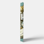Ornate Floral Medallion on Light Blue Background Case-Mate iPhoneケース (裏面 / 右)