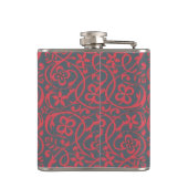 Ornate Floral Pattern in Pink and Grey Monogram フラスク (裏面)