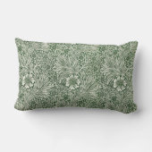 Ornate floral pattern of white flowers & leaves ランバークッション (裏面)