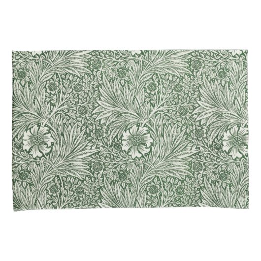 Ornate floral pattern of white flowers & leaves 枕カバー (正面右)