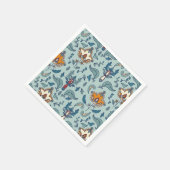 Ornate floral pattern on a pale blue background スタンダードカクテルナプキン (角)
