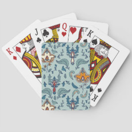 Ornate floral pattern on a pale blue background トランプ