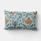 Ornate floral pattern on a pale blue background ランバークッション (裏面)