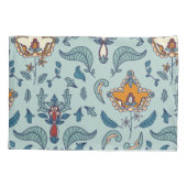 Ornate floral pattern on a pale blue background 枕カバー (裏面-左)
