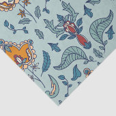 Ornate floral pattern on a pale blue background 薄葉紙 (詳細)