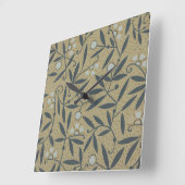 Ornate floral pattern with dark blue vines  スクエア壁時計 (傾斜)
