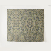 Ornate floral pattern with dark blue vines  タペストリー (正面(横))