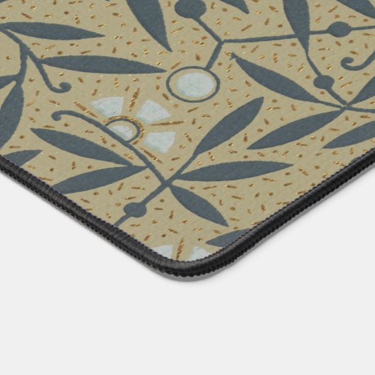 Ornate floral pattern with dark blue vines  デスクマット (コーナー)