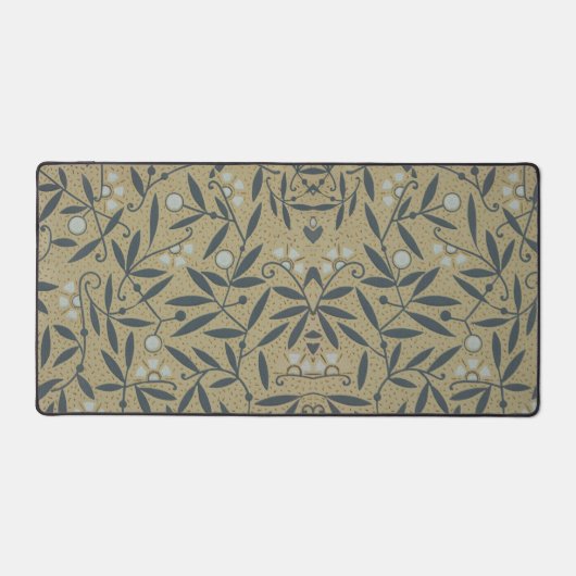 Ornate floral pattern with dark blue vines  デスクマット (正面)