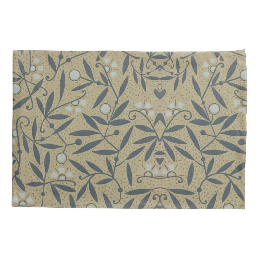 Ornate floral pattern with dark blue vines  枕カバー (裏面-左)