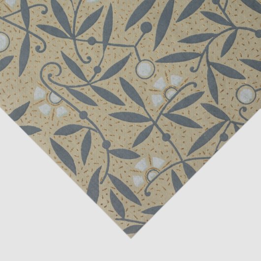 Ornate floral pattern with dark blue vines  薄葉紙 (詳細)