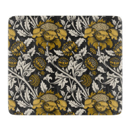 Ornate floral pattern with large gold flowers  カッティングボード