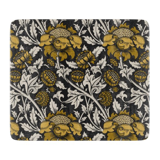Ornate floral pattern with large gold flowers  カッティングボード (正面)