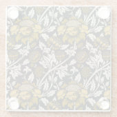 Ornate floral pattern with large gold flowers  ガラスコースター (裏面)
