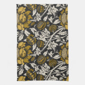 Ornate floral pattern with large gold flowers  キッチンタオル (縦)