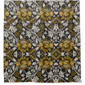 Ornate floral pattern with large gold flowers  シャワーカーテン (正面)