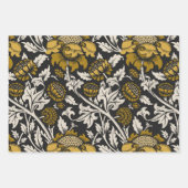 Ornate floral pattern with large gold flowers  ラッピングペーパーシート (正面2)