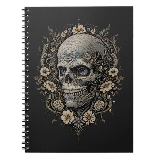 Ornate Floral Skull Victorian Gothic Art Nouveau  ノートブック (正面)