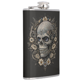 Ornate Floral Skull Victorian Gothic Art Nouveau  フラスク