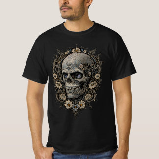 Ornate Floral Skull Victorian Gothic Art Nouveau  Tシャツ