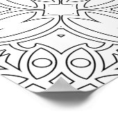 Ornate Floral Tile Symmetry Pattern Art Design ポスター (角)