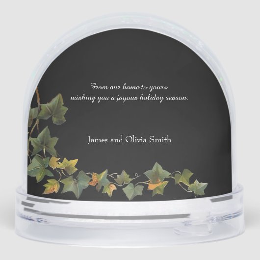 Ornate Floral Victorian Merry Christmas Snow Globe (裏面)