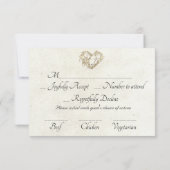 Ornate Frame & Heart - Emerald 出欠カード (裏面)