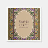 Ornate Framed Mardi Gras Masquerade スタンダードカクテルナプキン (正面)