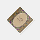 Ornate Framed Mardi Gras Masquerade スタンダードカクテルナプキン (角)