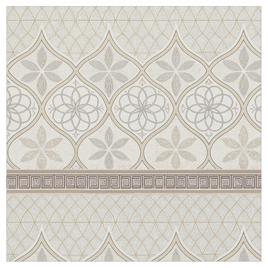 Ornate Geometric Floral Tile Pattern (2) ファブリック (クローズアップ)