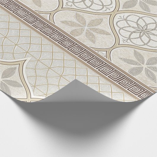 Ornate Geometric Floral Tile Pattern (2) ラッピングペーパー (角)