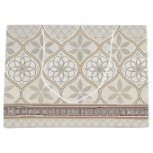 Ornate Geometric Floral Tile Pattern (2) ラージペーパーバッグ (正面)