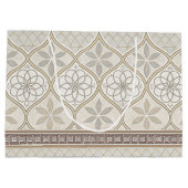 Ornate Geometric Floral Tile Pattern (2) ラージペーパーバッグ (裏面)