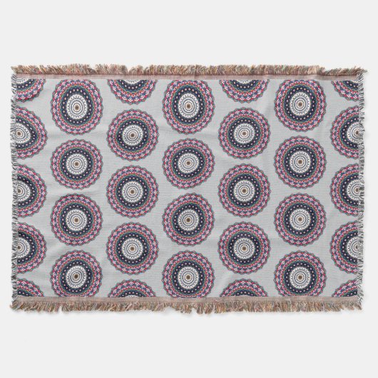 Ornate Geometric Mandala Pattern スローブランケット (正面)