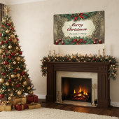 Ornate Gilded Victorian Christmas Wreath 横断幕