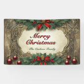 Ornate Gilded Victorian Christmas Wreath 横断幕 (横)