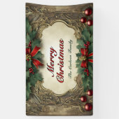 Ornate Gilded Victorian Christmas Wreath 横断幕 (縦)