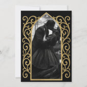 Ornate gold border Photo Gothic wedding Invitation 招待状 (裏面)