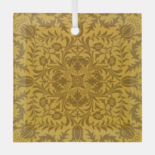 Ornate gold floral pattern with symmetrical ガラスオーナメント (正面)