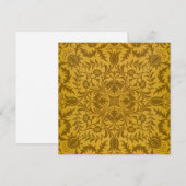 Ornate gold floral pattern with symmetrical サンキューカード (正面/裏面)